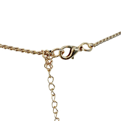 Snowflake Rhinestone Pendant Necklace 32 inches Gold Tone With Adjustable Chain