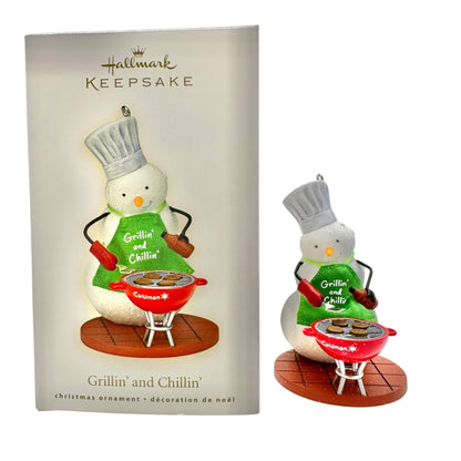 Hallmark Keepsake Grillin And Chillin Snowman 2008 Christmas Ornament T. Steiger