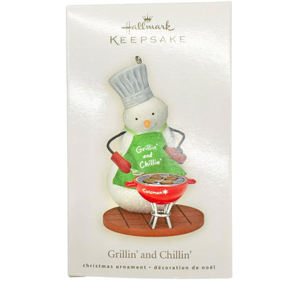 Hallmark Keepsake Grillin And Chillin Snowman 2008 Christmas Ornament T. Steiger