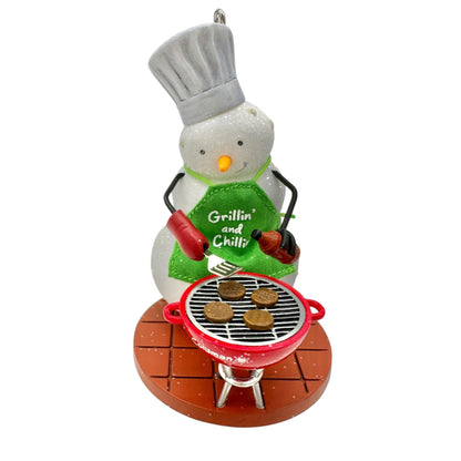 Hallmark Keepsake Grillin And Chillin Snowman 2008 Christmas Ornament T. Steiger
