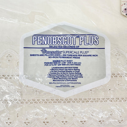 Wamsutta Vintage Penobscot Plus Double Flat Sheet 81x104 Cream 200 Thread Count