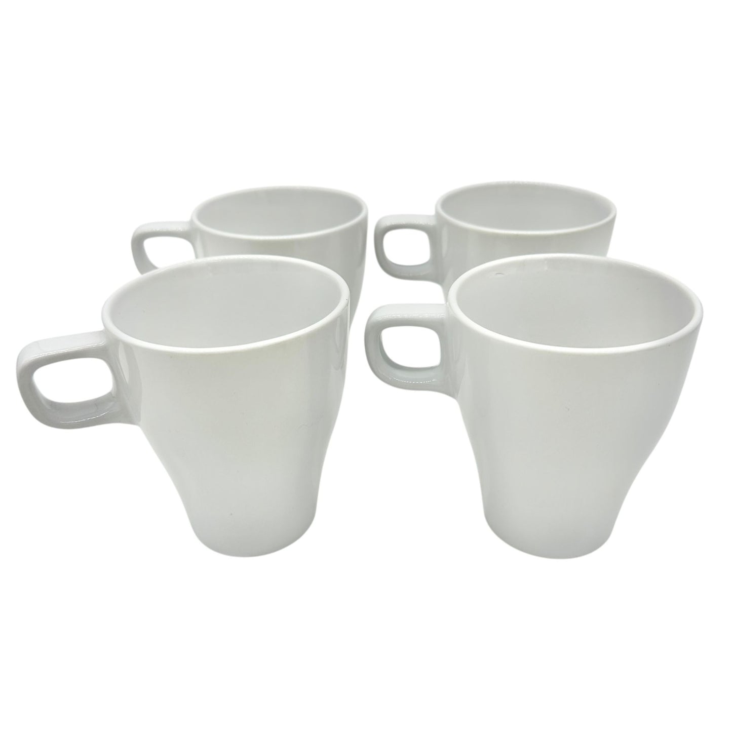 IKEA FARGRIK Stackable White Mugs 8 oz Set Of 4 Dishwasher Microwave Safe