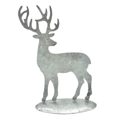 Metal Reindeer Christmas Tabletop Decor With Merry And Noel Text 10 Inches Tall