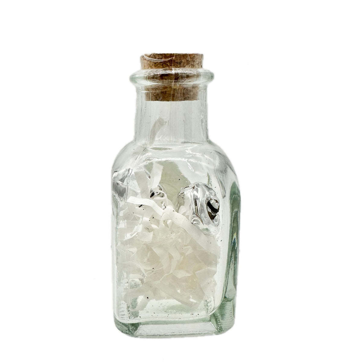 Glass Bottle Jar Silver Bells Christmas Holiday Decor 3.5 x 1.3 NIP