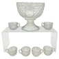 Federal Glass 1914 Wabash 7pc Punch Set Childrens Size Tulip & Honeycomb Pattern