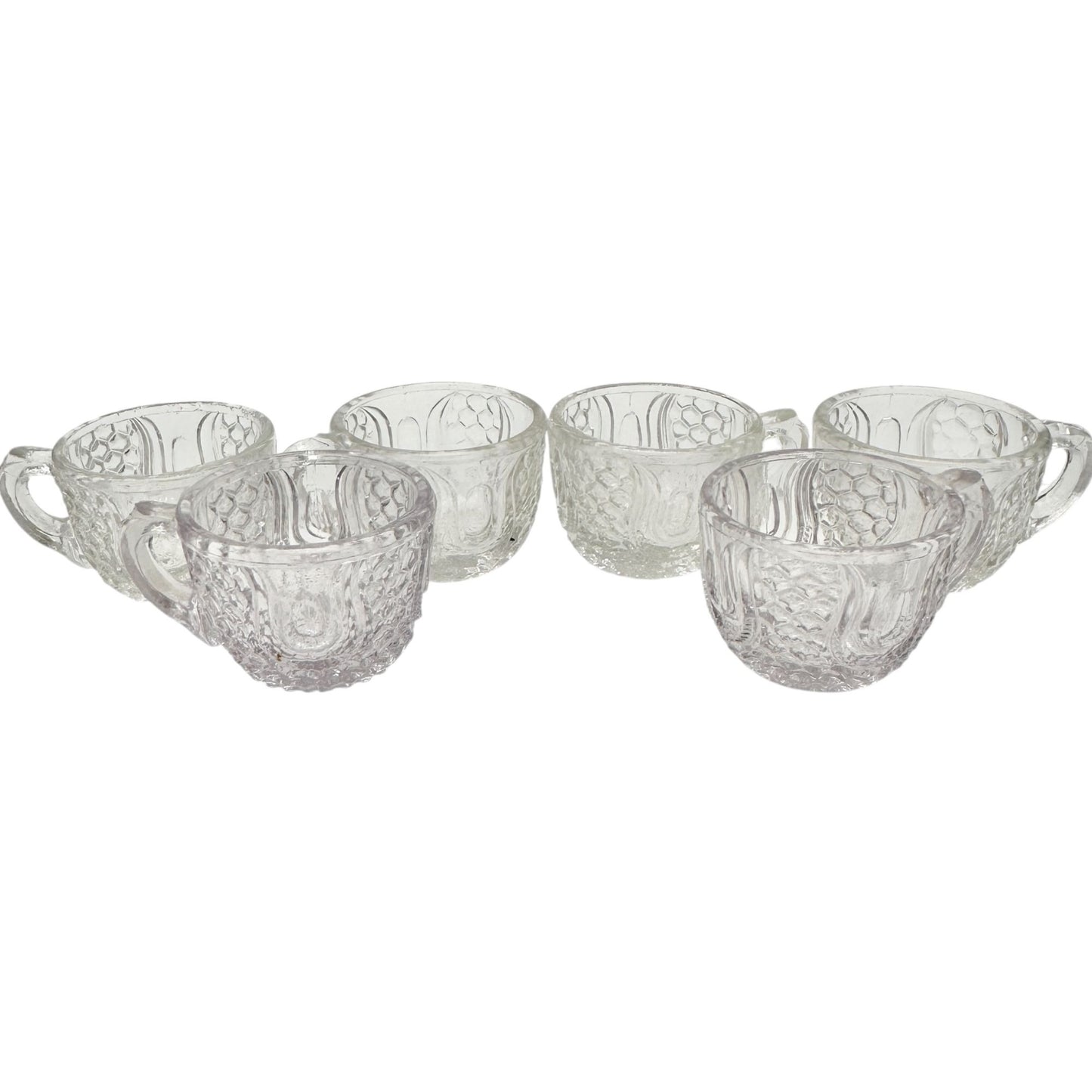 Federal Glass 1914 Wabash 7pc Punch Set Childrens Size Tulip & Honeycomb Pattern