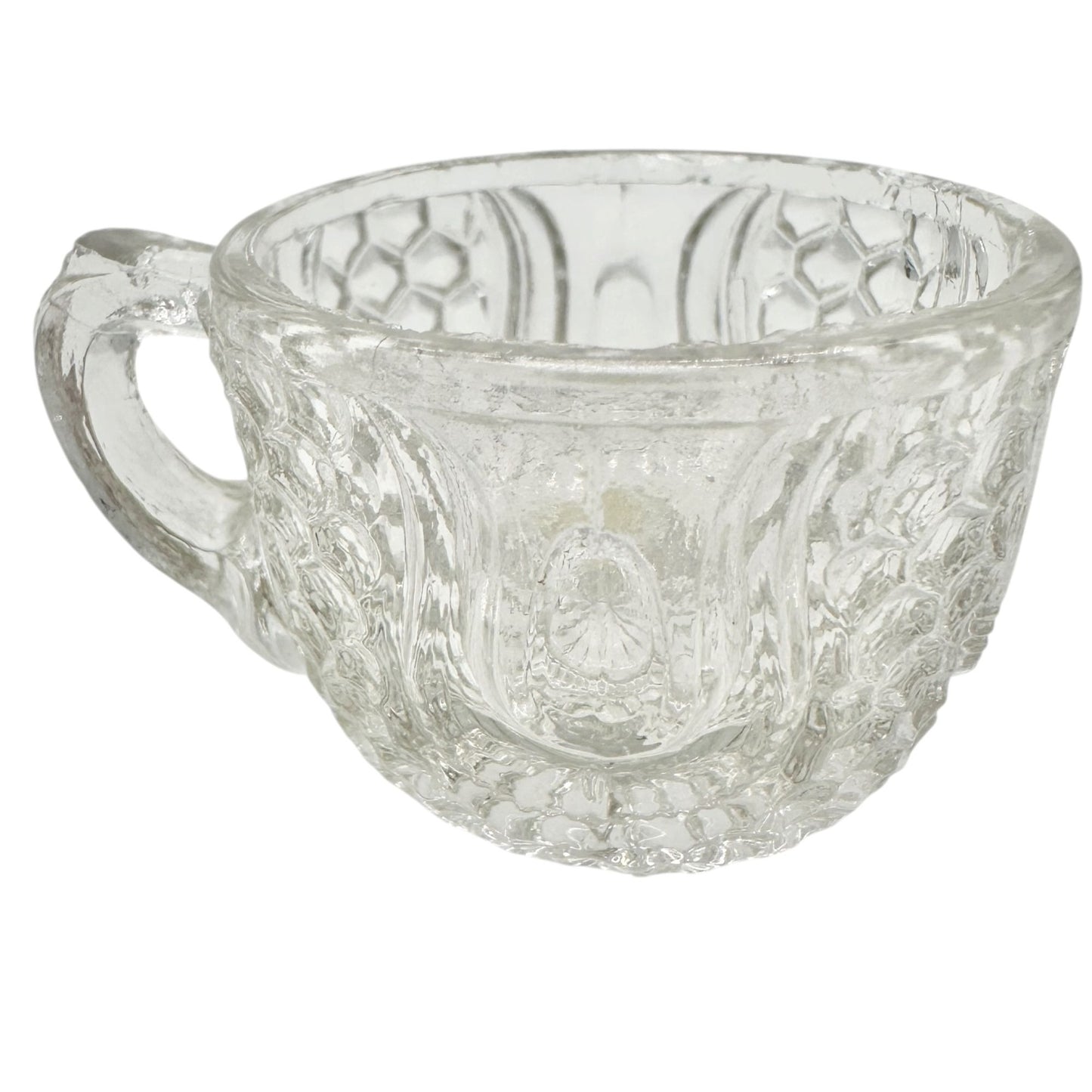 Federal Glass 1914 Wabash 7pc Punch Set Childrens Size Tulip & Honeycomb Pattern
