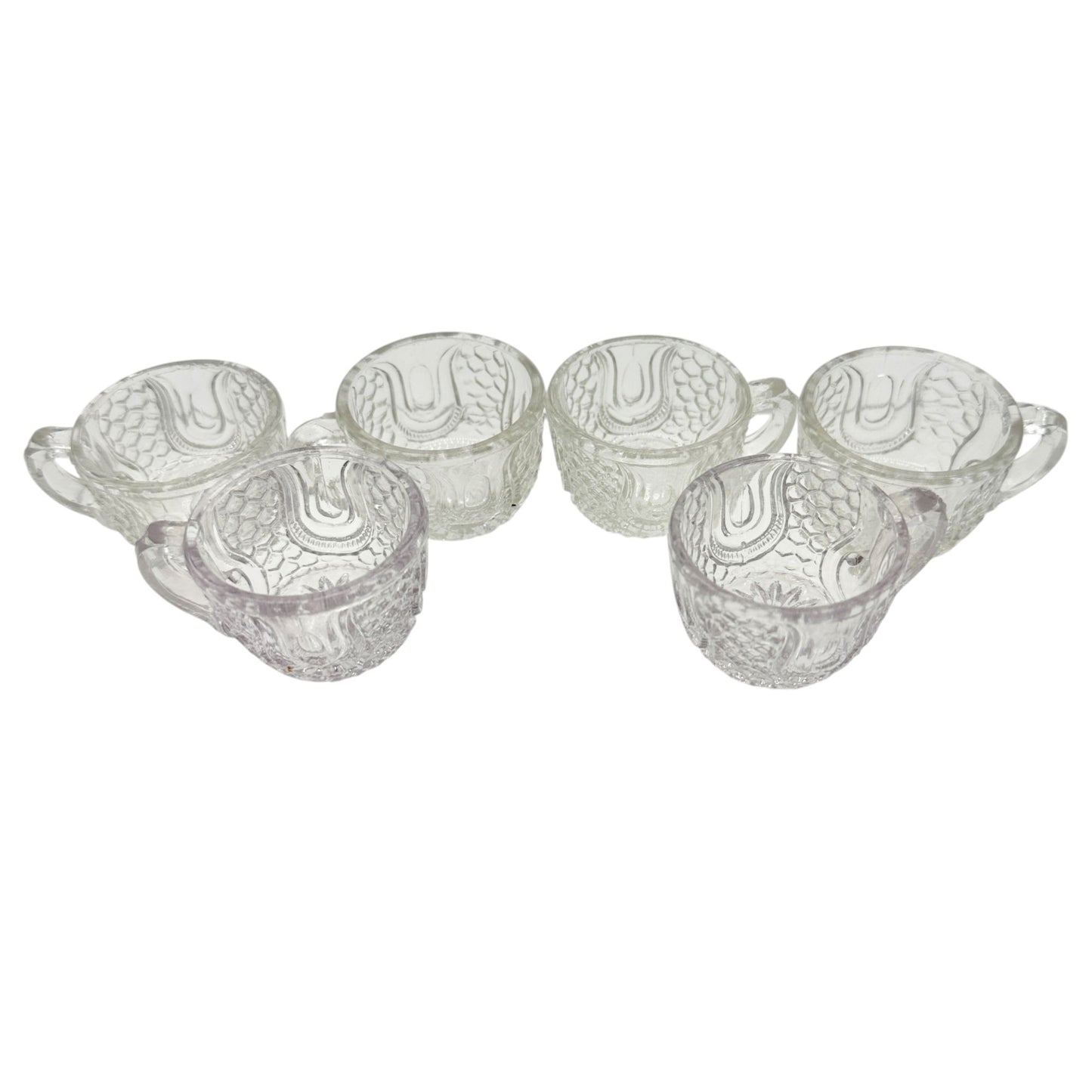 Federal Glass 1914 Wabash 7pc Punch Set Childrens Size Tulip & Honeycomb Pattern