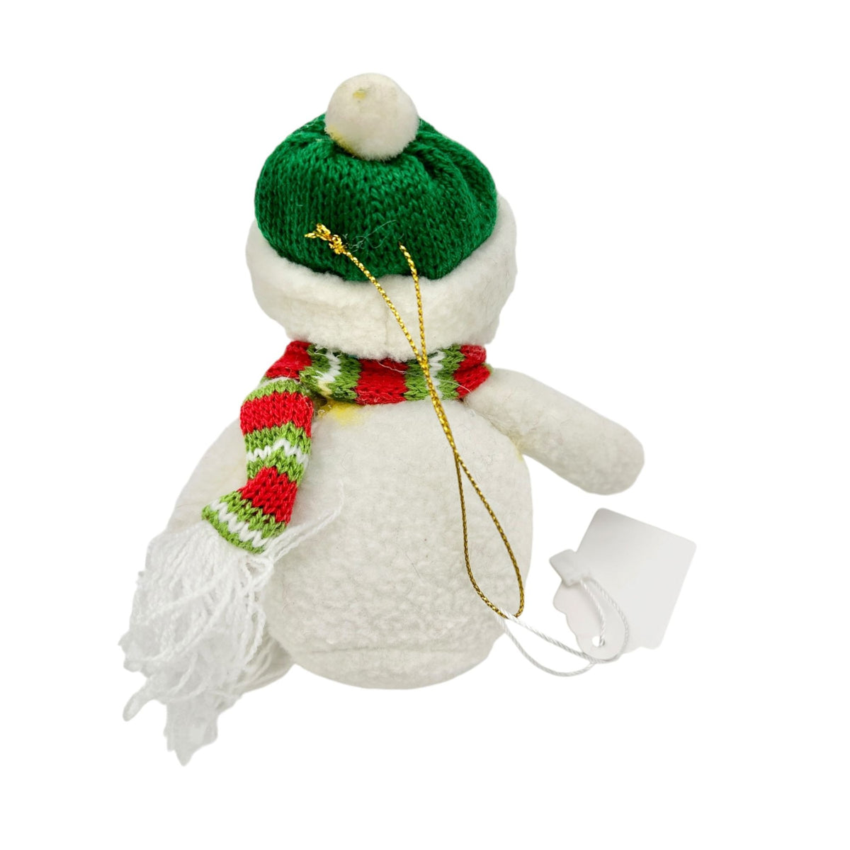 Plush Fuzzy Snowman Noel Ornament Christmas Holiday  5.5"