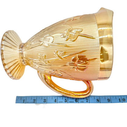 Jeannette Iris & Herringbone Marigold Pitcher 9 inch Carnival Glass