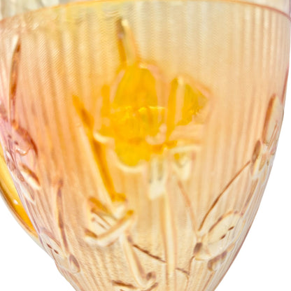 Jeannette Iris & Herringbone Marigold Pitcher 9 inch Carnival Glass