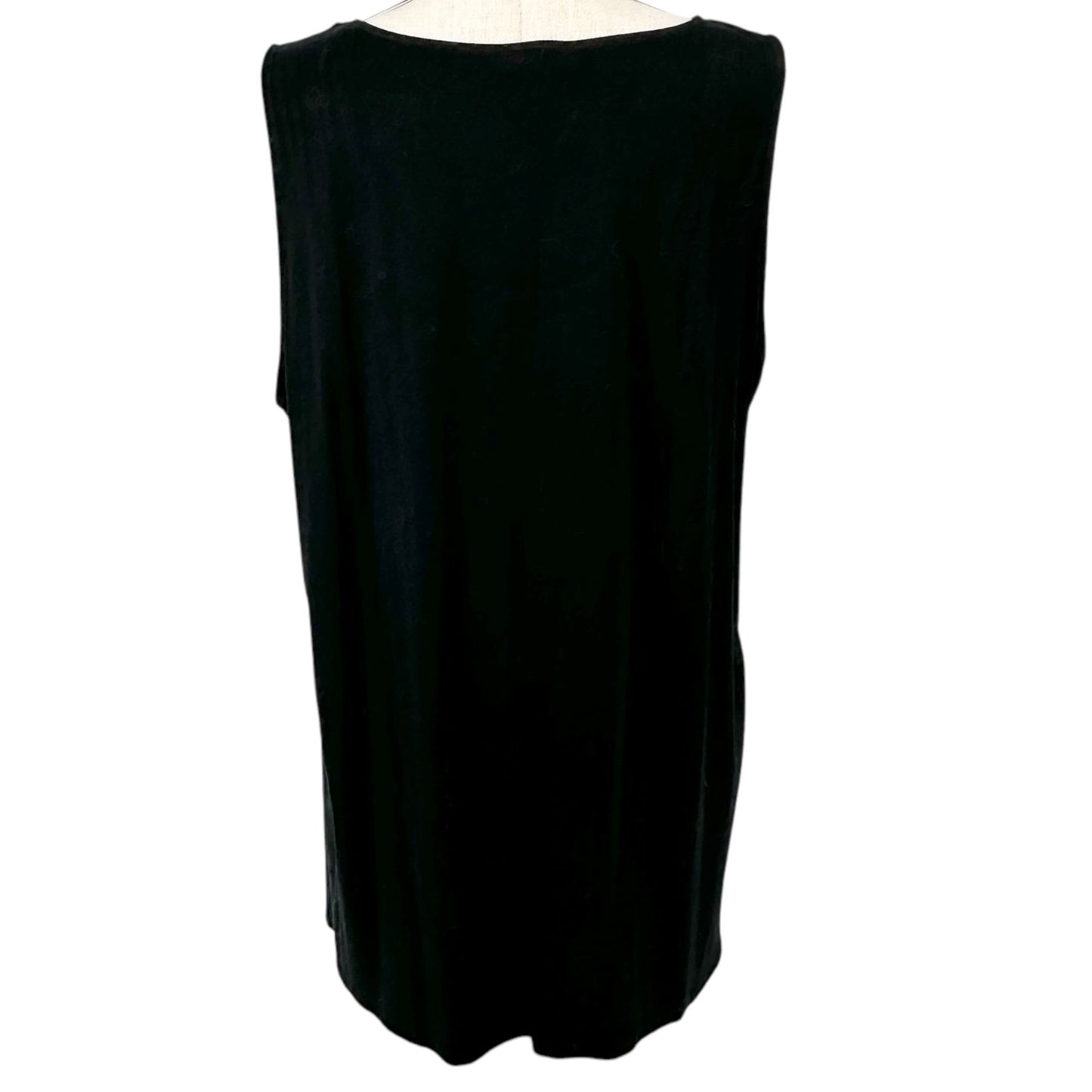 Cupio Sleeveless Top Womens 3X Black Sequin Front With Viscose Lining