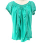 No Boundaries Blouse Juniors XL (15-17) Green Lace-Trimmed SS Poly Spandex Blend