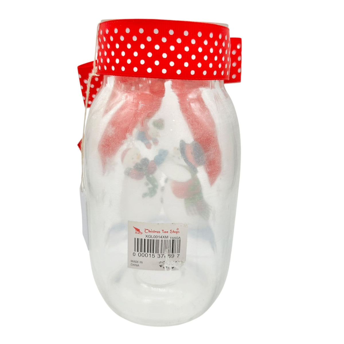 Snowman Themed Mason Jar Candle Cover with Ribbon Christmas Winter