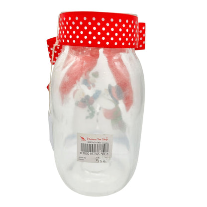 Snowman Themed Mason Jar Candle Cover with Ribbon Christmas Winter