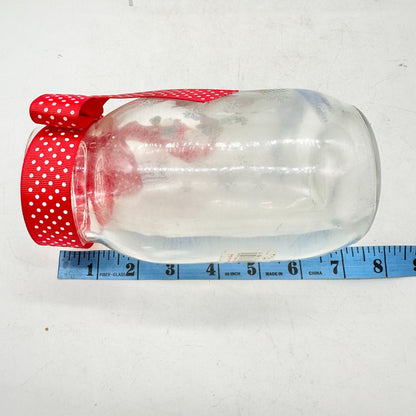 Snowman Themed Mason Jar Candle Cover with Ribbon Christmas Winter
