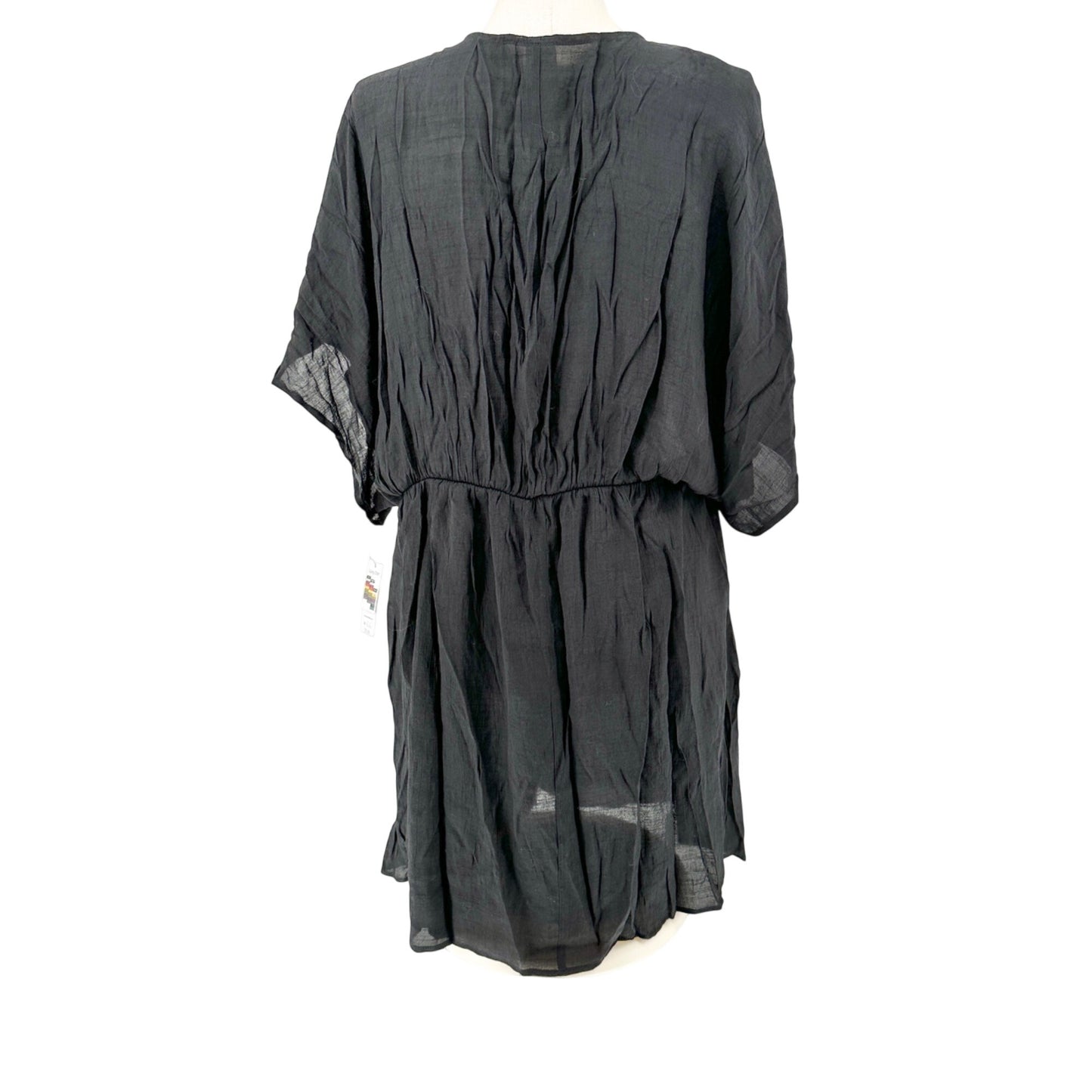 Time And Tru Cover Up Dress With Ring Detail Womens 2X 20-22 Black Lightweight