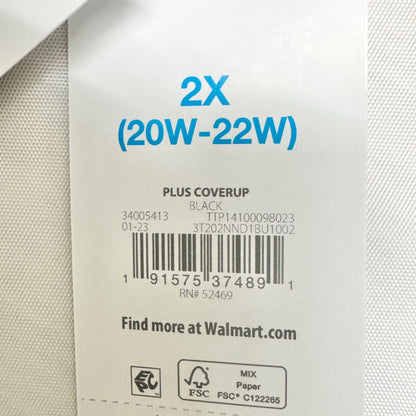 Time And Tru Cover Up Dress With Ring Detail Womens 2X 20-22 Black Lightweight