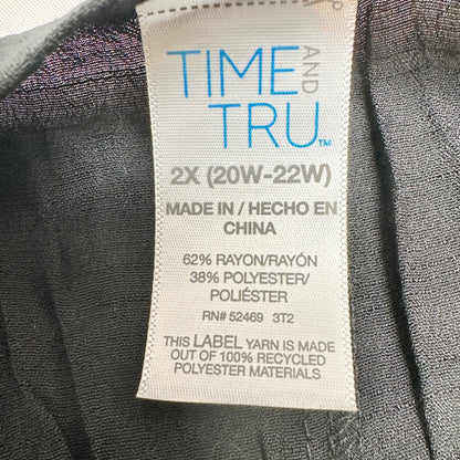Time And Tru Cover Up Dress With Ring Detail Womens 2X 20-22 Black Lightweight