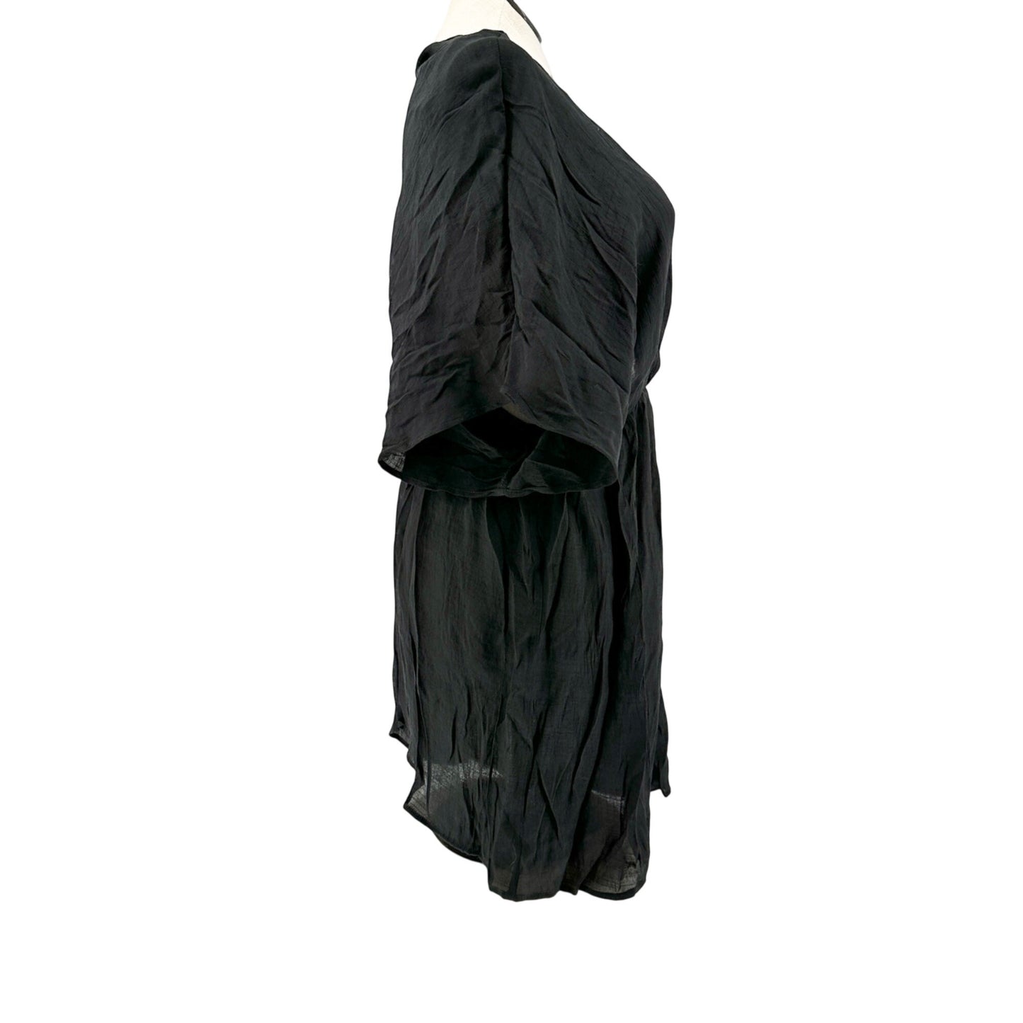 Time And Tru Cover Up Dress With Ring Detail Womens 2X 20-22 Black Lightweight