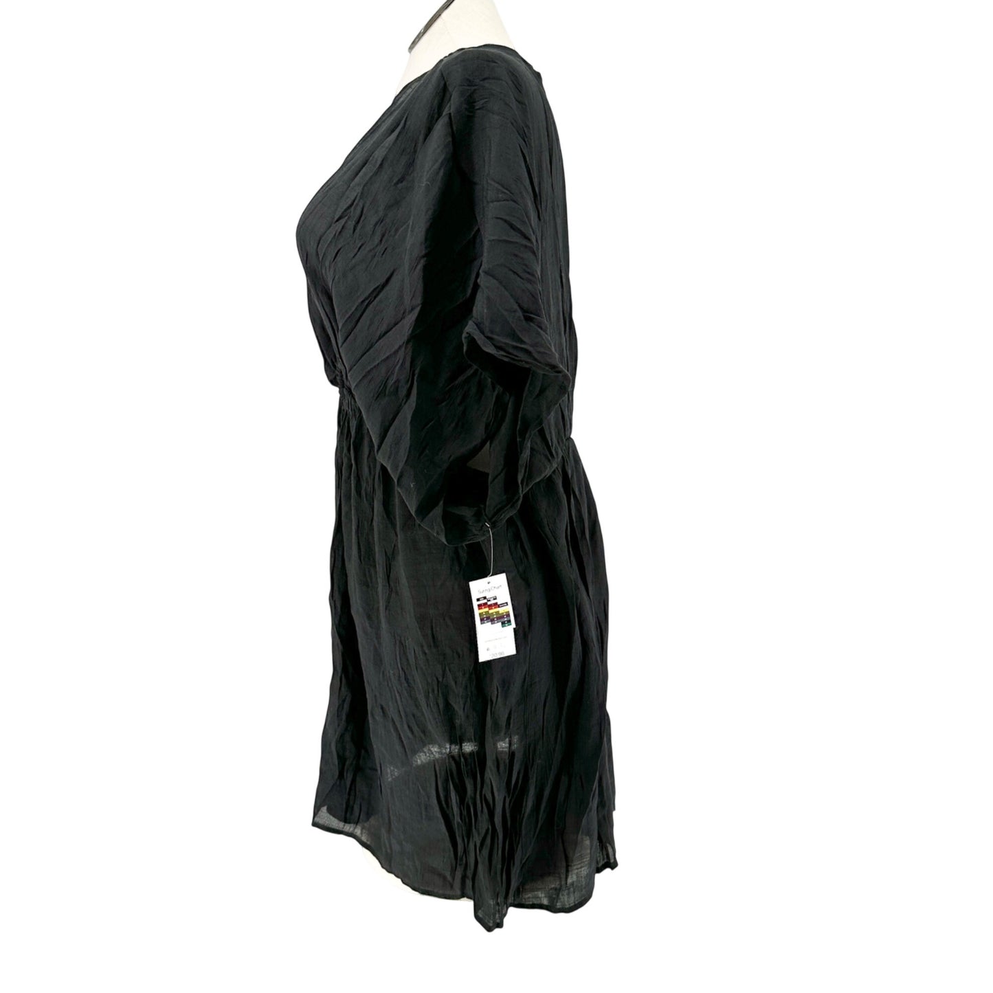 Time And Tru Cover Up Dress With Ring Detail Womens 2X 20-22 Black Lightweight