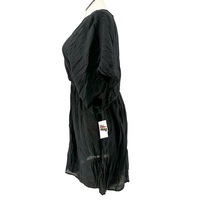 Time And Tru Cover Up Dress With Ring Detail Womens 2X 20-22 Black Lightweight
