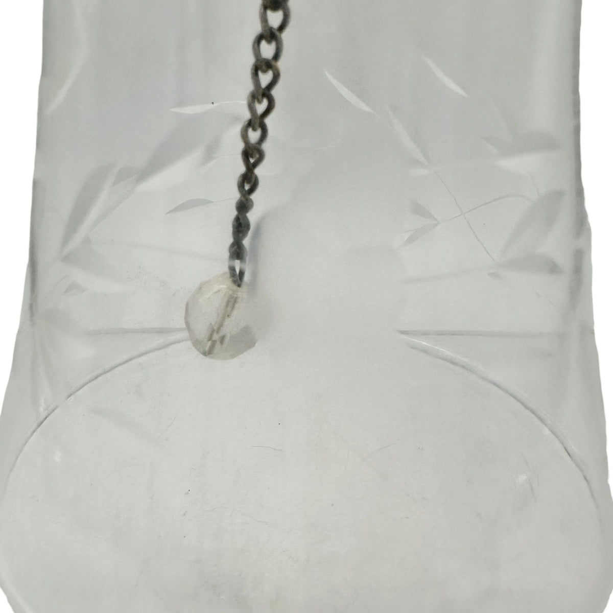 Clear Glass Bell With Etched Floral Design Crystal Clapper 6 Inches