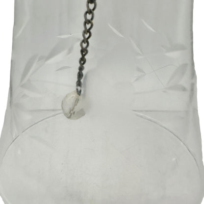Clear Glass Bell With Etched Floral Design Crystal Clapper 6 Inches