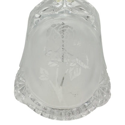 Lead Crystal Decorative Bell With Etched Rose Design Made In Taiwan 8" Tall