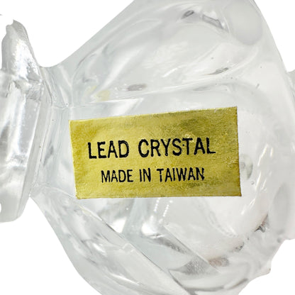 Lead Crystal Decorative Bell With Etched Rose Design Made In Taiwan 8" Tall
