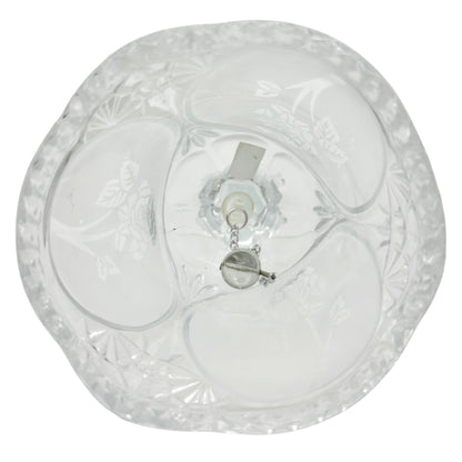 Lead Crystal Decorative Bell With Etched Rose Design Made In Taiwan 8" Tall