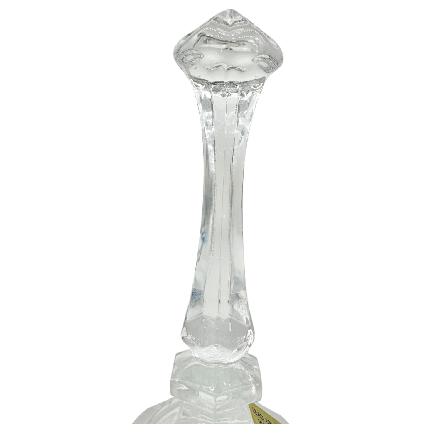 Lead Crystal Decorative Bell With Etched Rose Design Made In Taiwan 8" Tall