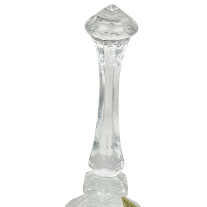 Lead Crystal Decorative Bell With Etched Rose Design Made In Taiwan 8" Tall