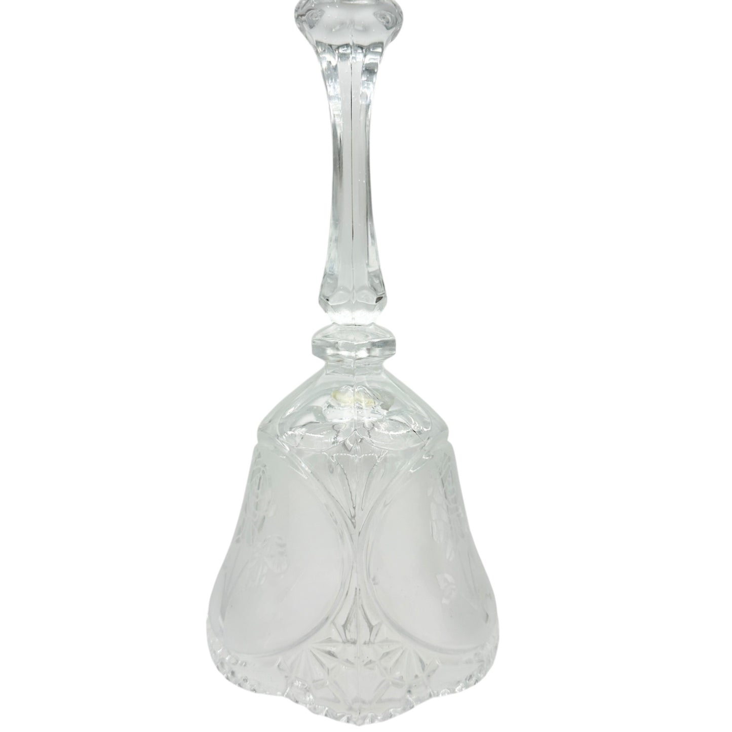 Lead Crystal Decorative Bell With Etched Rose Design Made In Taiwan 8" Tall