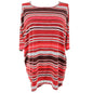 LuLaRoe Irma Tunic Womens XL Red Black Stripe Hi Low Hem Relaxed Fit Oversized