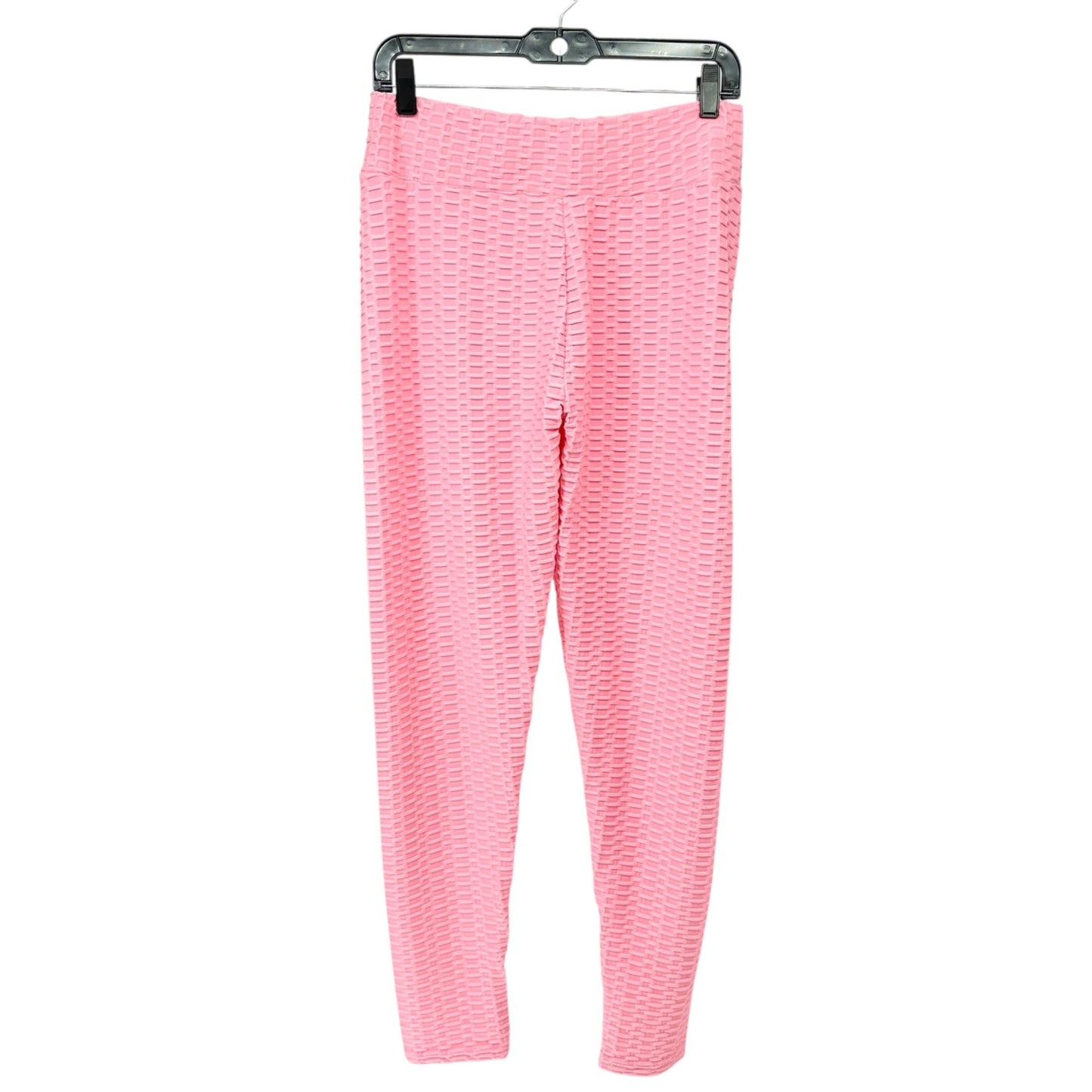 Textured Scrunch Butt Leggings Womens XXL Pink High-Waisted Poly Spandex Blend