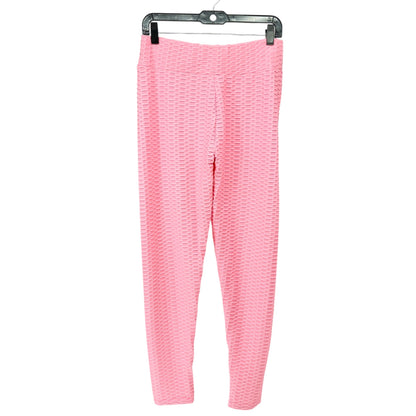 Textured Scrunch Butt Leggings Womens XXL Pink High-Waisted Poly Spandex Blend