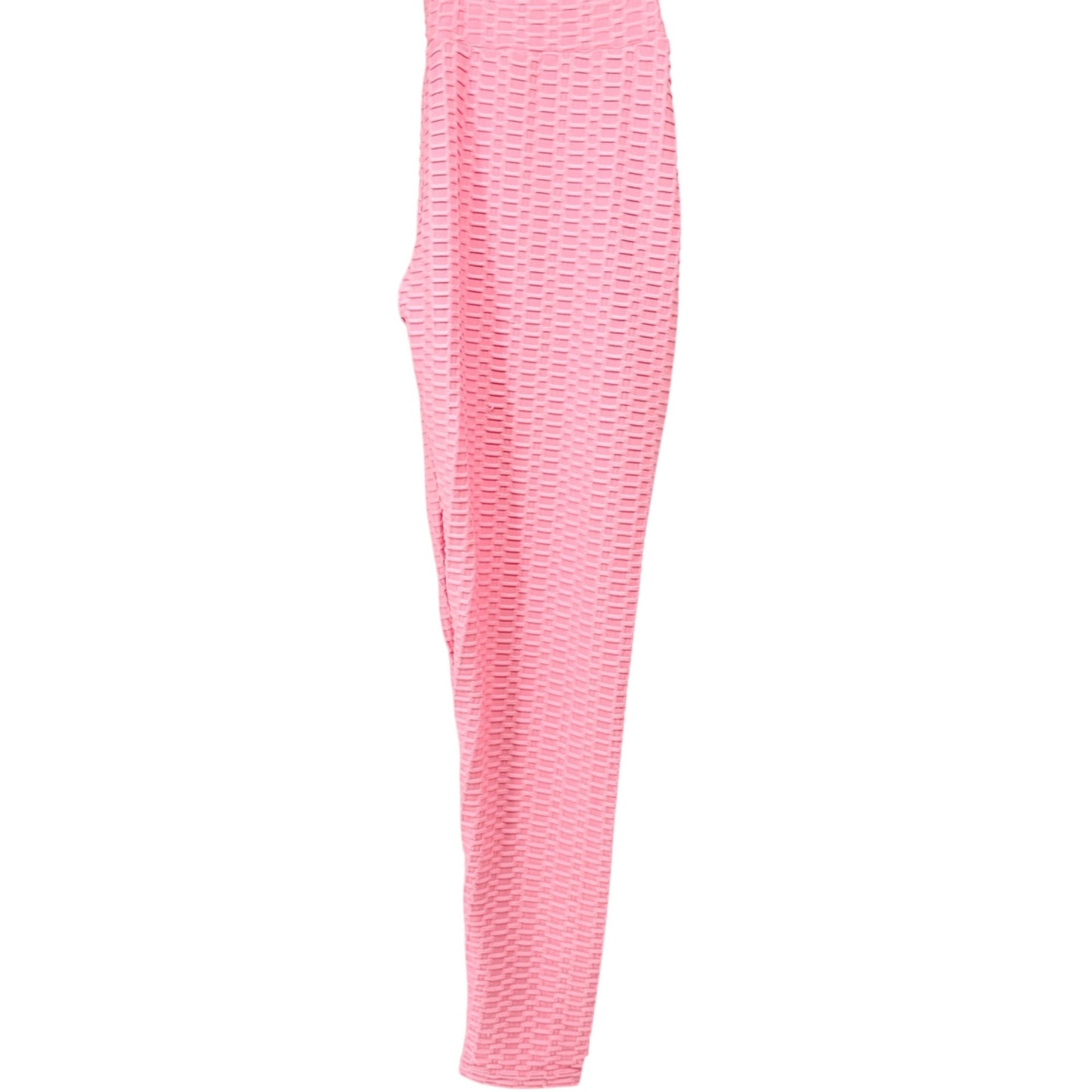 Textured Scrunch Butt Leggings Womens XXL Pink High-Waisted Poly Spandex Blend