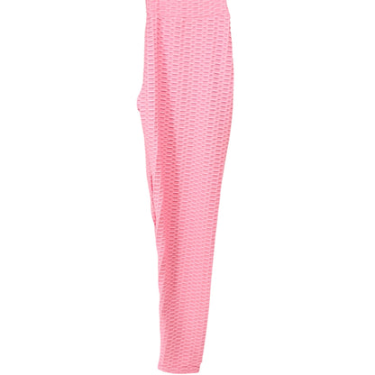 Textured Scrunch Butt Leggings Womens XXL Pink High-Waisted Poly Spandex Blend