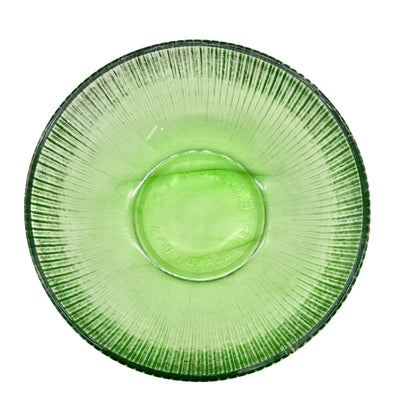 E.O. Brody Co. Green Glass Ribbed Bowls Set Of 2 Vintage Made In Cleveland USA
