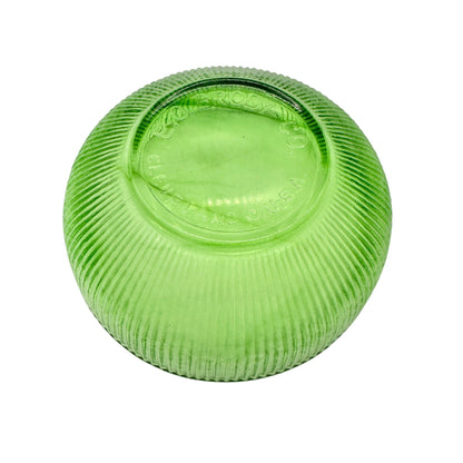 E.O. Brody Co. Green Glass Ribbed Bowls Set Of 2 Vintage Made In Cleveland USA