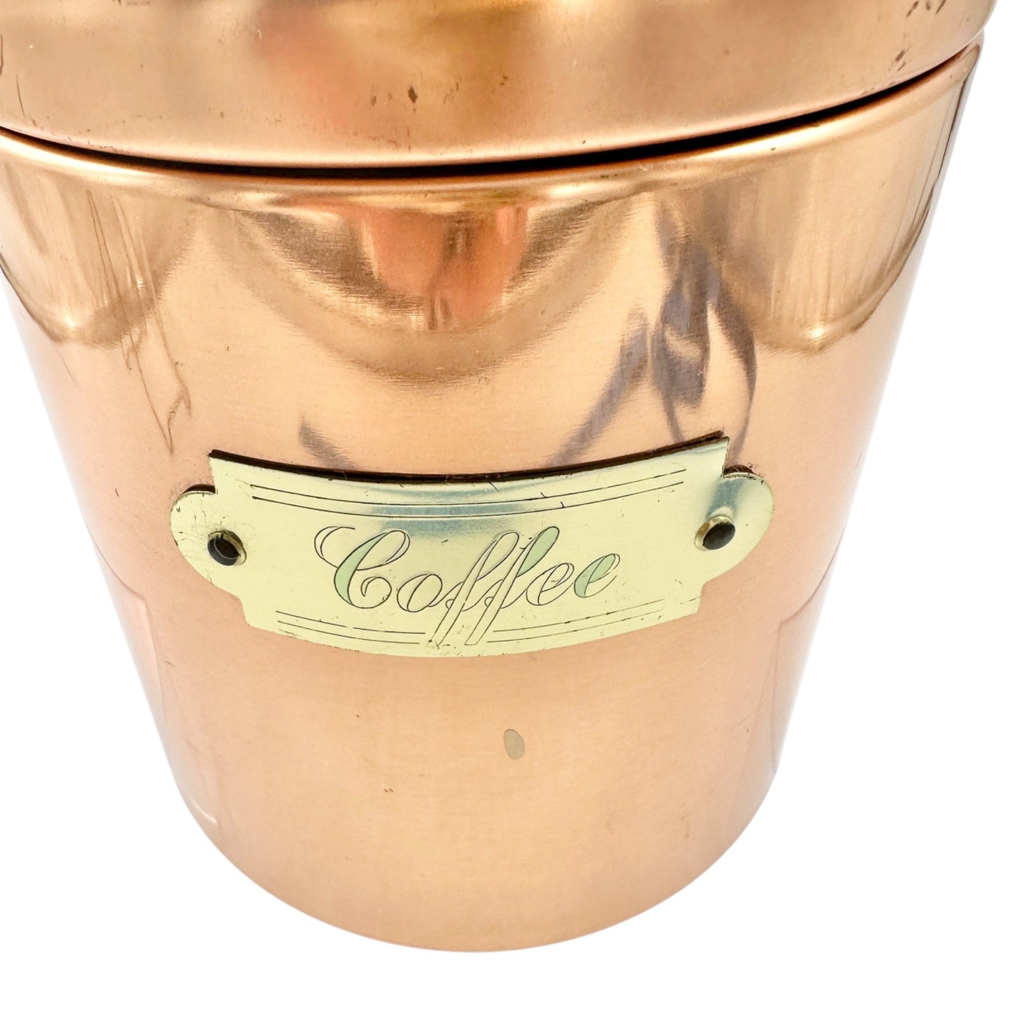 Vintage Bristol Ware Copper Coffee Canister With Lid 7 in Tall x 5 in Dia