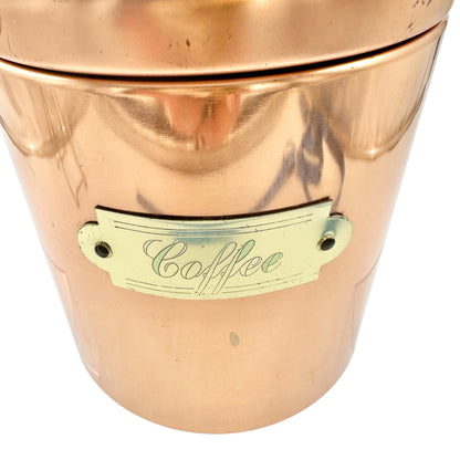 Vintage Bristol Ware Copper Coffee Canister With Lid 7 in Tall x 5 in Dia
