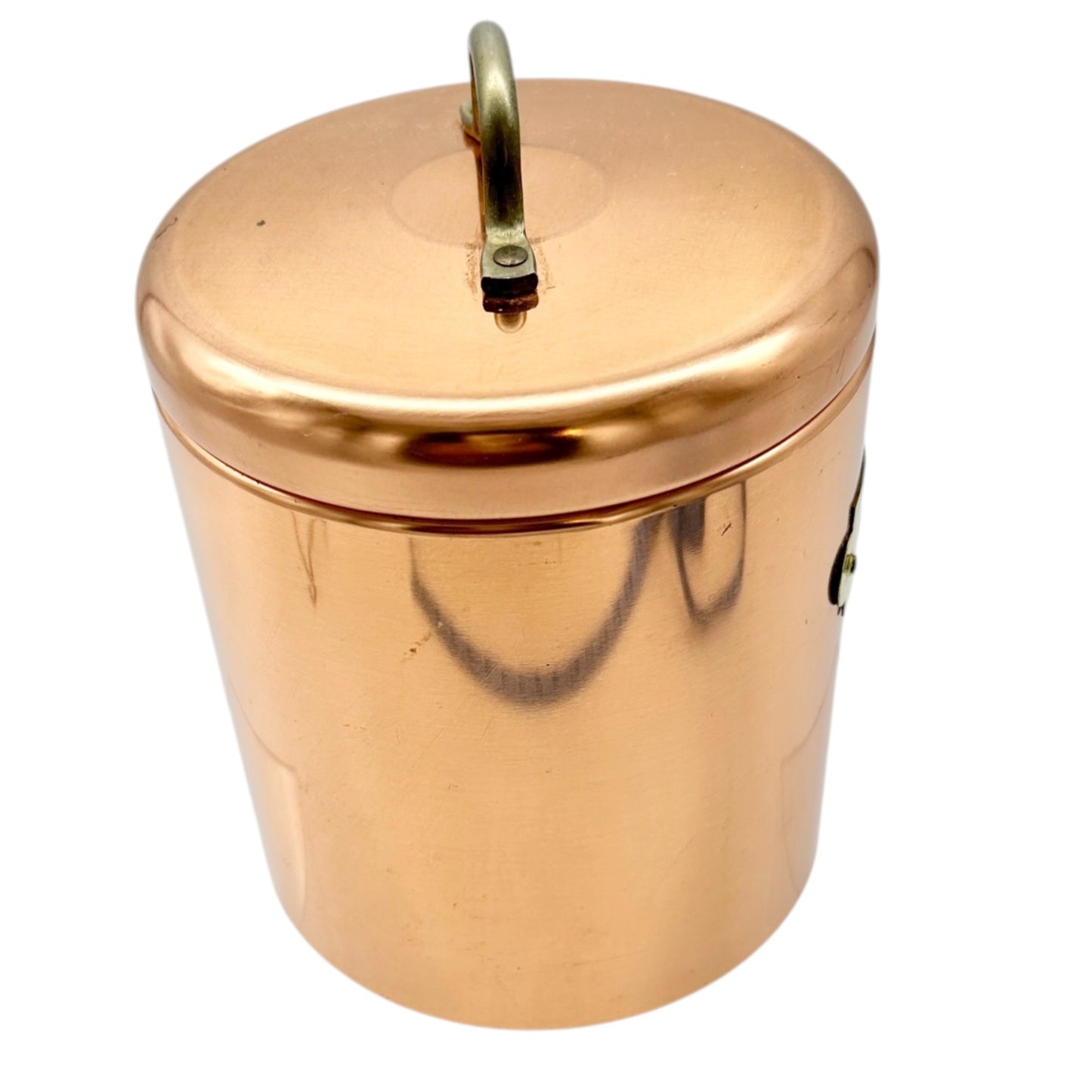 Vintage Bristol Ware Copper Coffee Canister With Lid 7 in Tall x 5 in Dia