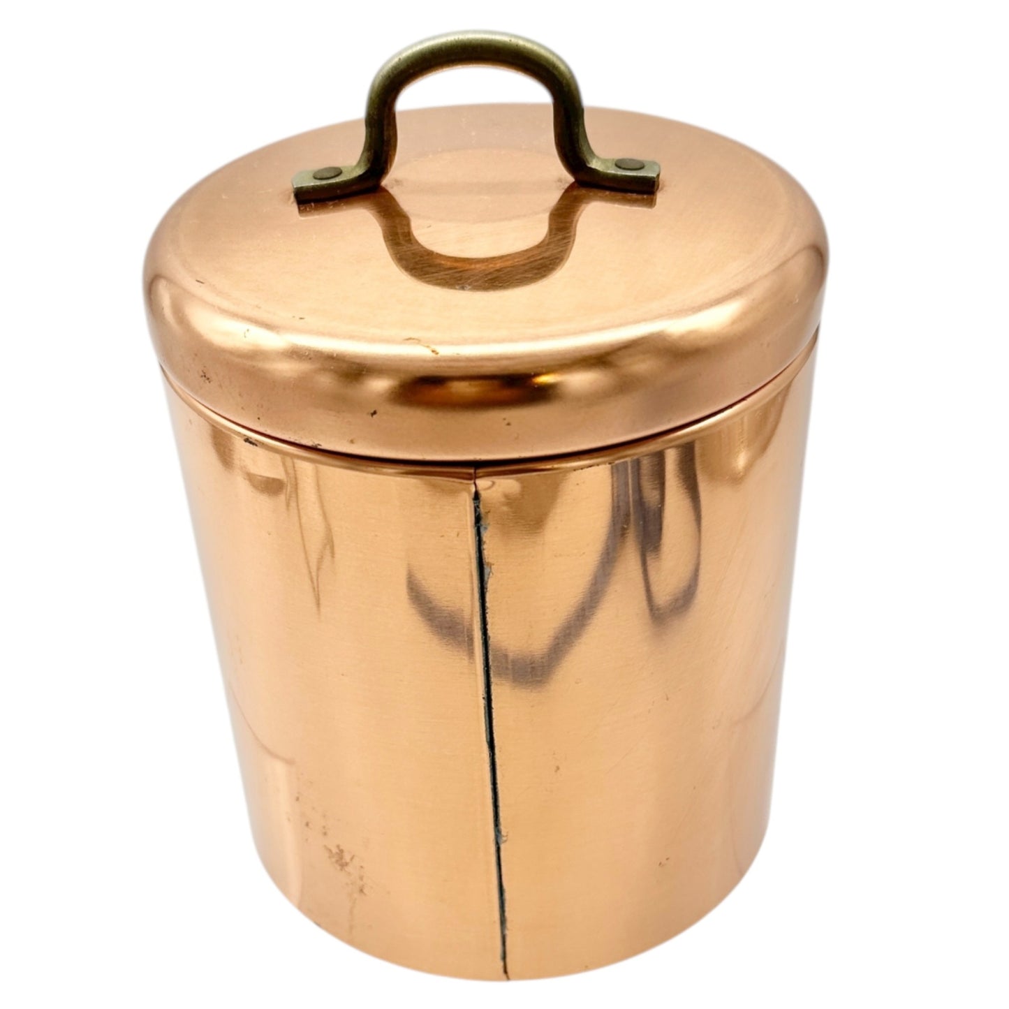Vintage Bristol Ware Copper Coffee Canister With Lid 7 in Tall x 5 in Dia