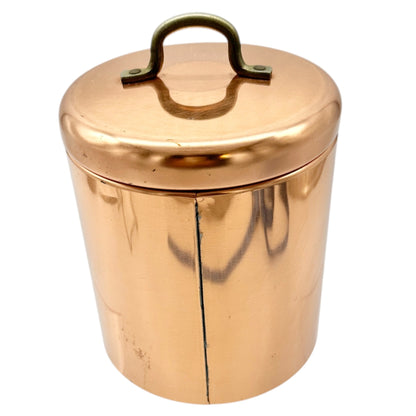 Vintage Bristol Ware Copper Coffee Canister With Lid 7 in Tall x 5 in Dia