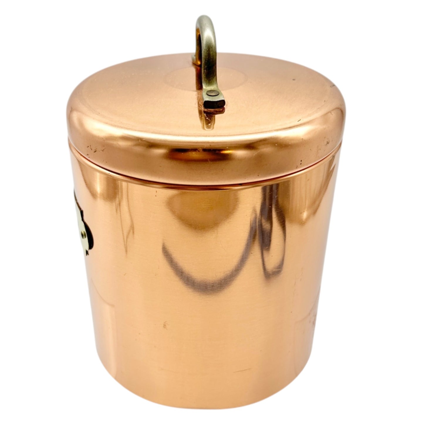 Vintage Bristol Ware Copper Coffee Canister With Lid 7 in Tall x 5 in Dia