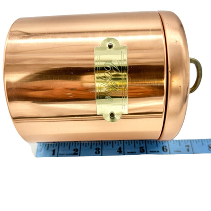 Vintage Bristol Ware Copper Coffee Canister With Lid 7 in Tall x 5 in Dia