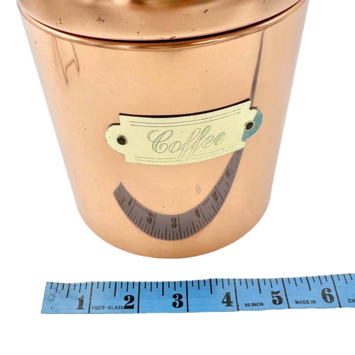 Vintage Bristol Ware Copper Coffee Canister With Lid 7 in Tall x 5 in Dia