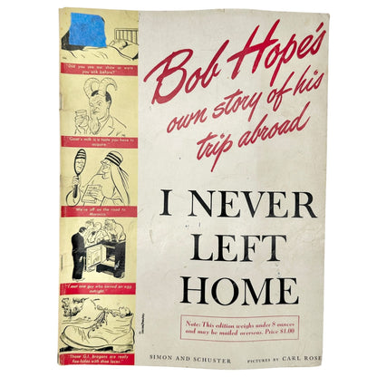 Bob Hopes Own Story I Never Left Home 1944 Paperback WWII Humorous Memoir